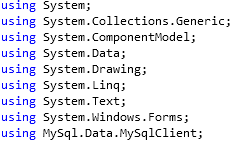 C# 連接 MySQL 並進行數據庫操作