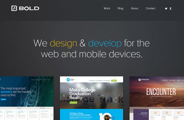 bold dark design development mobile apps