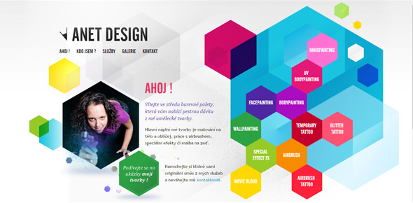 Anet-Design Website Designs Using Hexagons