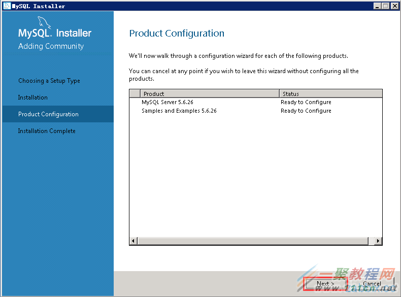 MySQLInstallerProcuctConfiguration