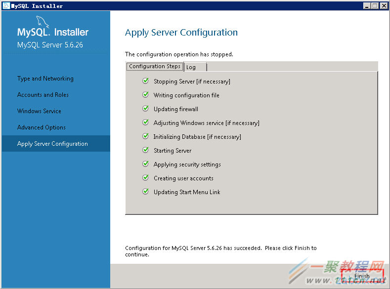 ConfiguraitonMySQLFinish