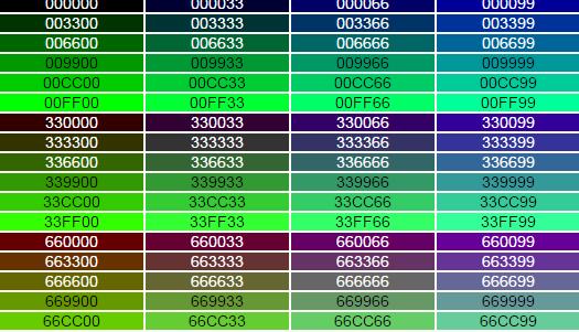 html語言常用的顏色代碼