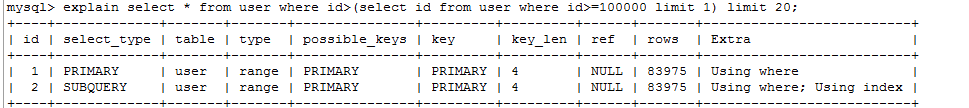 Mysql分頁優化