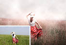 Photoshop給草原人物圖片加上夢幻的粉色晨霧效果 三聯