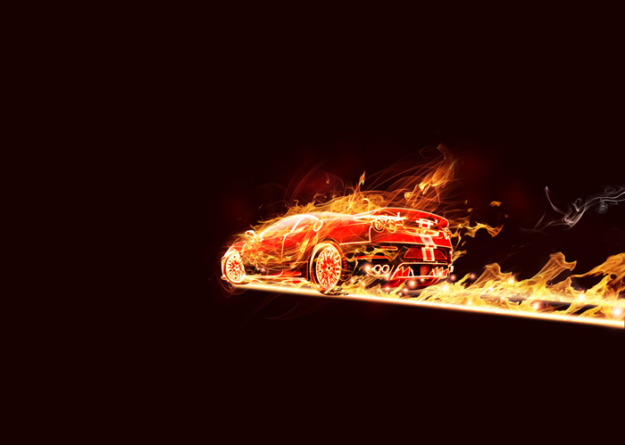 Photoshop打造超酷的火焰汽車 三聯