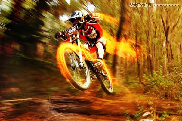 Photoshop設計超酷的火焰動感自行車教程 三聯