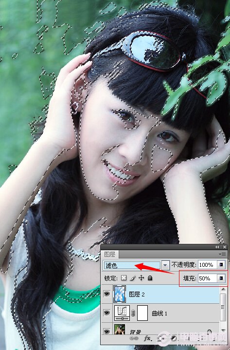 Photoshop將美女打造成冷色系清新教程 電腦百事網