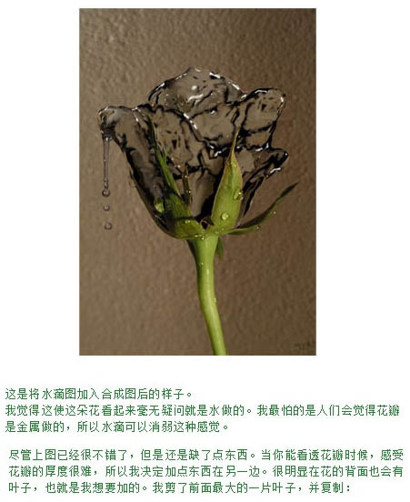 制作創意液態水玫瑰花圖案的PS技巧