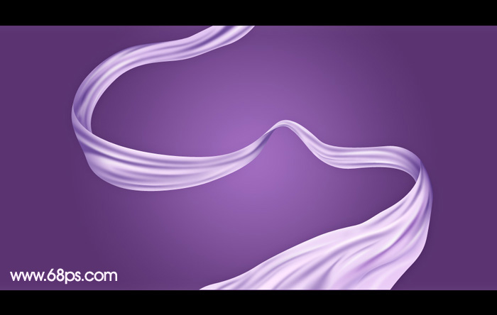 Photoshop制作飄逸的多弧度紫色綢帶 三聯