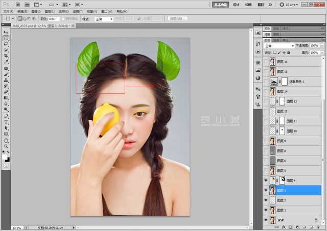 2014216145348111 在Photoshop中打造水果妝面的人像圖片後期修圖教程