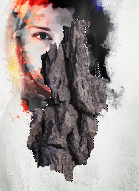 3 paste1 Create Abstract Photo Manipulation with Tree Bark Texture and Brush Elements