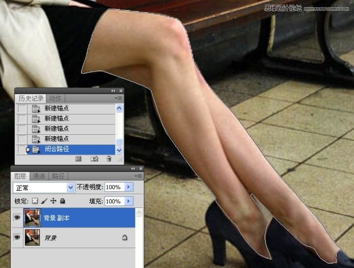 Photoshop調出國外女孩光滑亮白的腿部肌膚,三聯