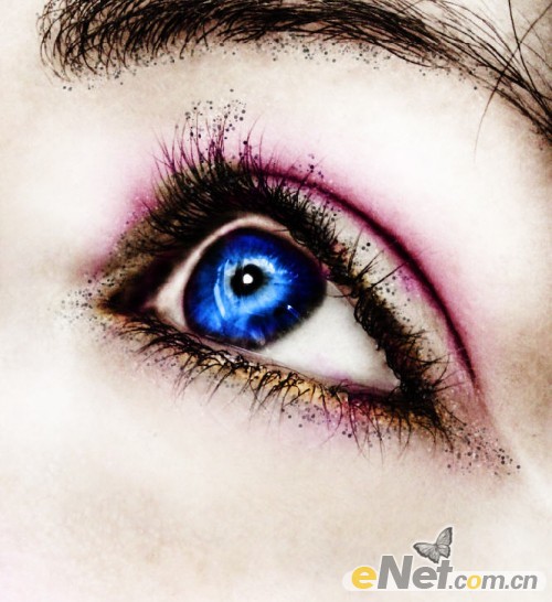 PhotoShop打造漂亮的藍色眼睛眼妝效果教程 三聯教程