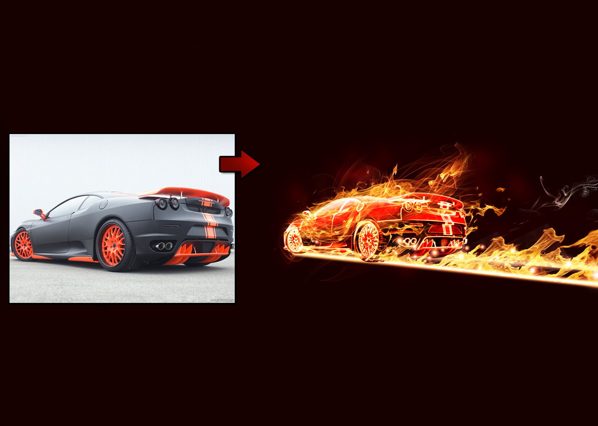 Photoshop中的火焰跑車林肯·蘇亞雷斯 三聯教程
