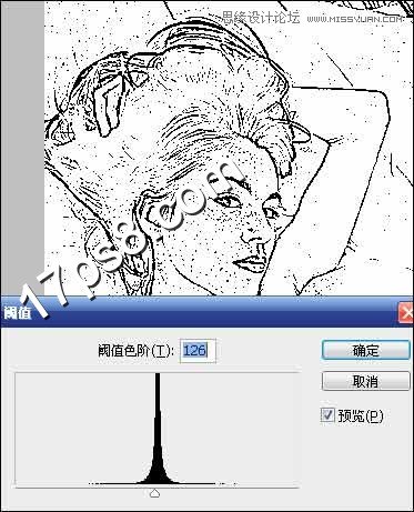 Photoshop調出美女照片素描繪畫效果