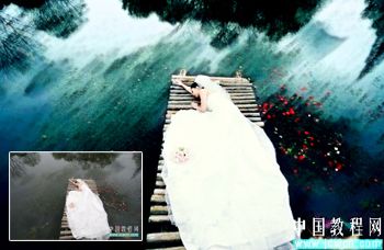 PhotoShop把外景婚片處理為水彩效果教程 三聯
