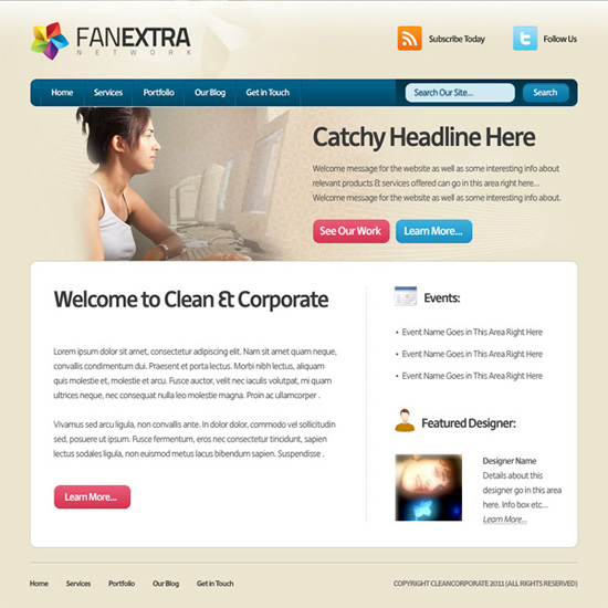 Design a Clean Corporate Website Layout