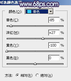 Photoshop將草地人物圖片調制出柔美的夢幻暗調藍黃色