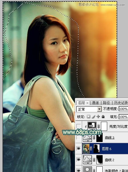 Photoshop給背包女孩添加懷舊漏光效果,PS教程