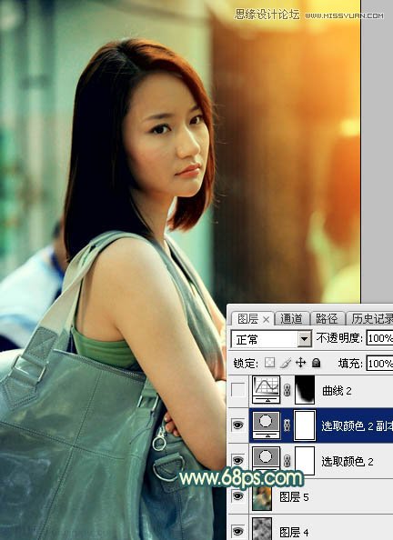 Photoshop給背包女孩添加懷舊漏光效果,PS教程