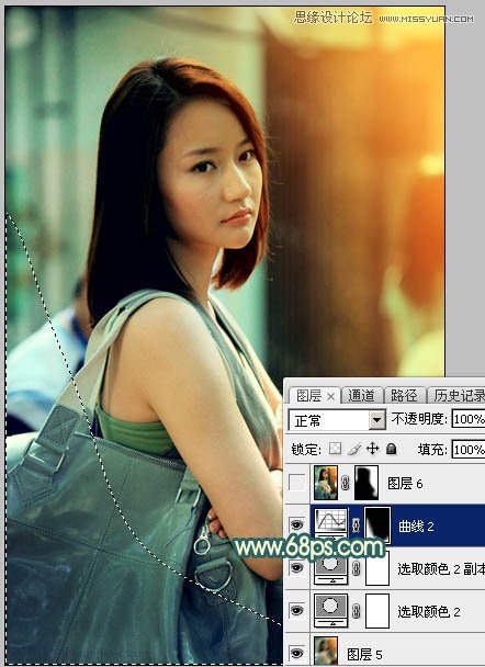 Photoshop給背包女孩添加懷舊漏光效果,PS教程