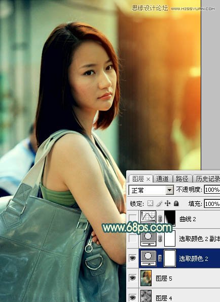 Photoshop給背包女孩添加懷舊漏光效果,PS教程