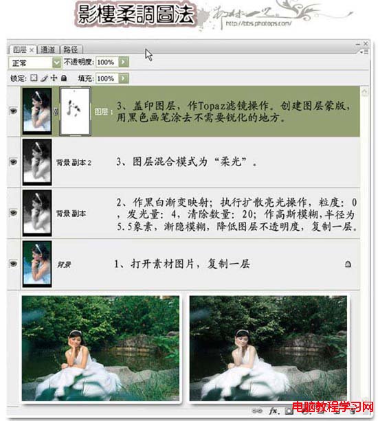 影樓修圖：Photoshop圖層模式柔化人像照片_天極設計在線整理（圖十）