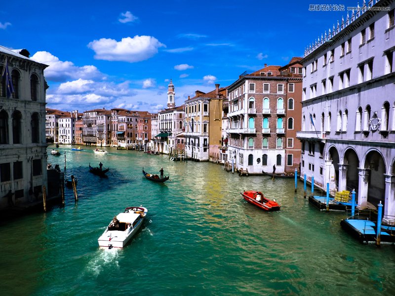 Photoshop調出威尼斯風景照片清新通透色彩 三聯