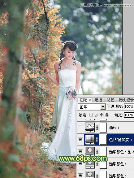 Photoshop調出外景婚片柔美韓風效果,PS教程,思緣教程網