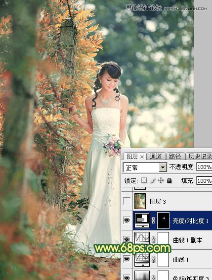 Photoshop調出外景婚片柔美韓風效果,PS教程,思緣教程網