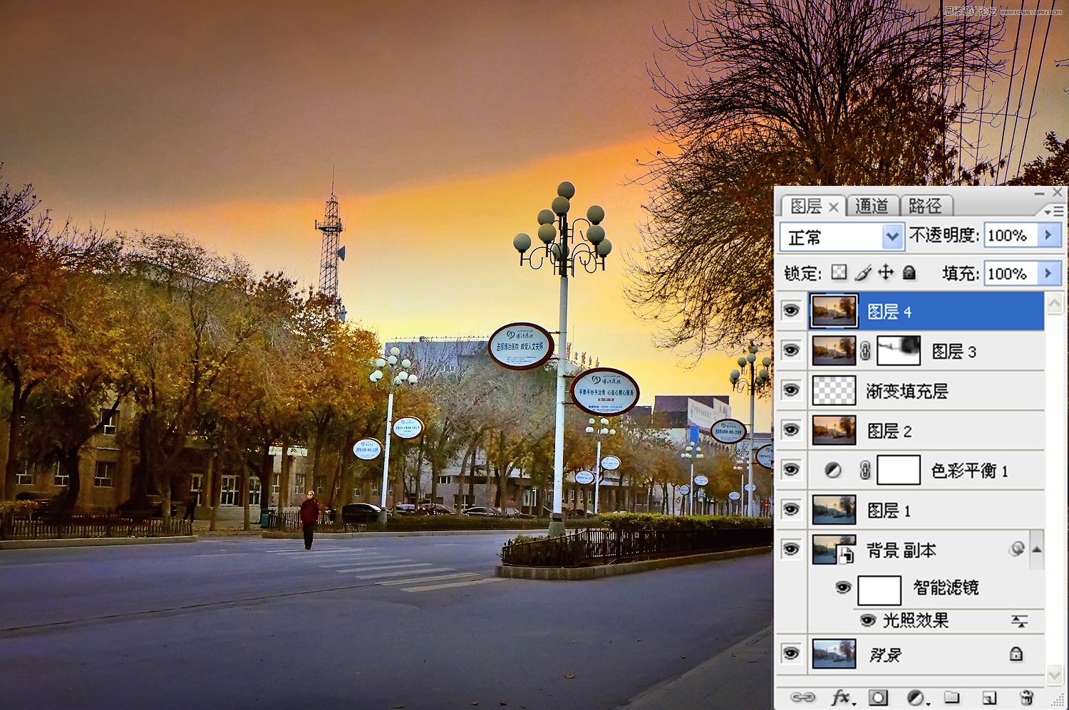 Photoshop調出街景照片溫馨的早晨色調,PS教程,思緣教程網