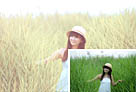 Photoshop給蘆葦叢中人物照片調出韓系唯美淡黃色 三聯