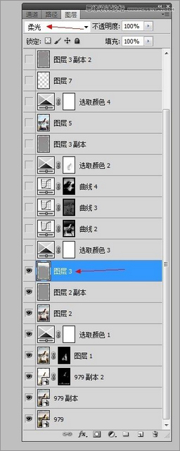 Photoshop調出外景人像高對比度冷色效果