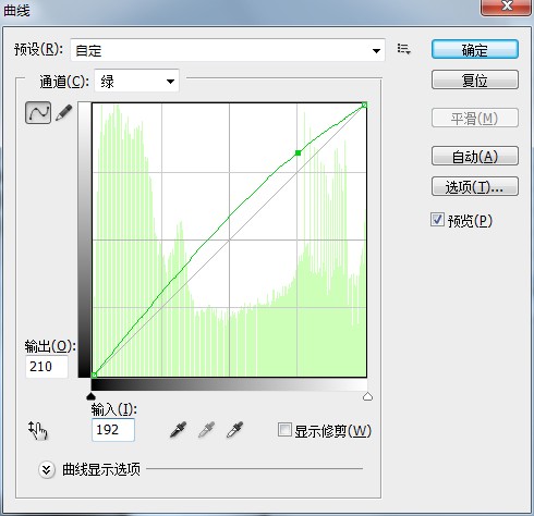 切換綠色通道蒙版調整