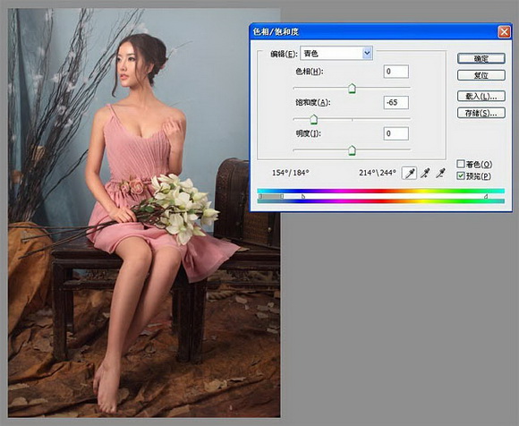 Photoshop給MM加上華麗柔美暗褐色