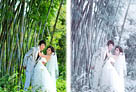 Photoshop給竹林婚片加上夢幻的淡調青藍色 三聯