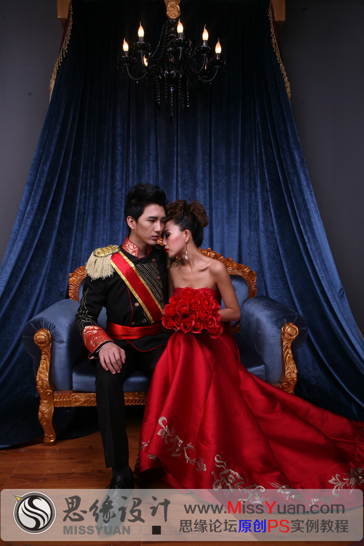 Photoshop調出室內婚紗照高貴典雅的膚色,三聯