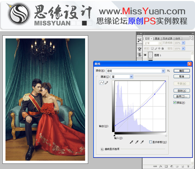 Photoshop調出室內婚紗照高貴典雅的膚色,三聯