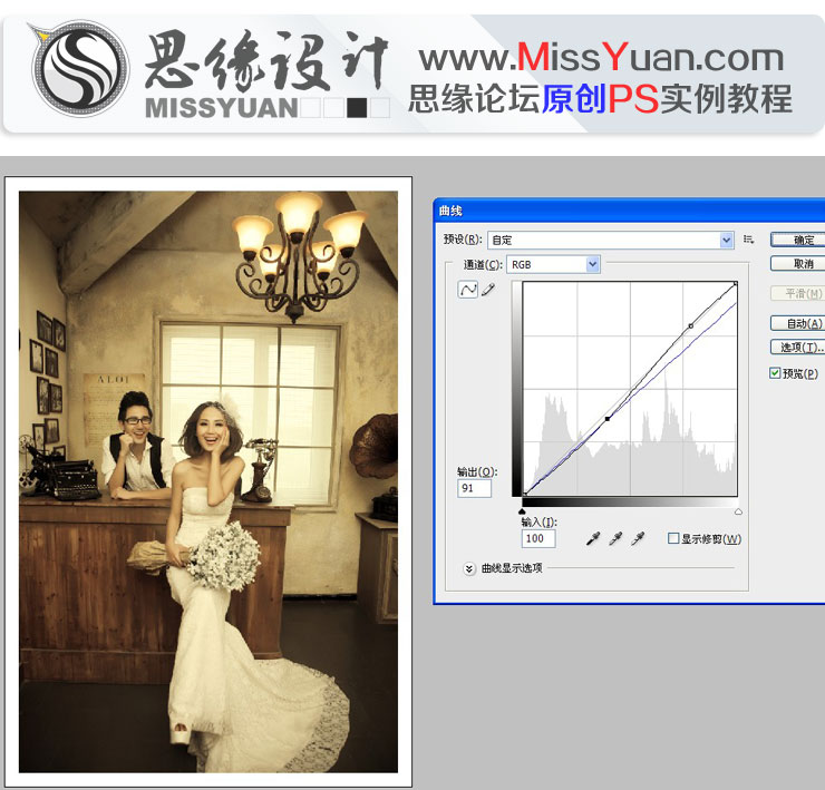 Photoshop調出室內婚片質感的冷色調,三聯