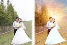 Photoshop給泛白的婚片增加柔美的霞光 三聯