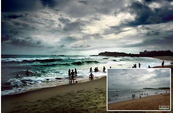 PhotoShop為海景照片增加景深對比效果技巧 三聯