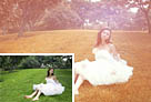 Photoshop給草地婚片加上淡美的溫馨暖褐色 三聯
