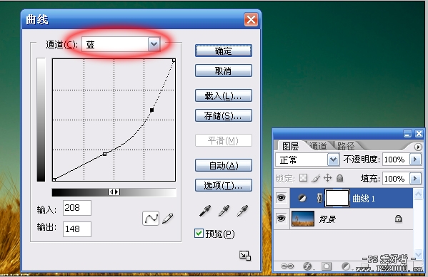 PhotoShop調出麥穗的金秋藝術色調的教程