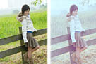 Photoshop給田園美女照片加上韓系淡藍色技巧 三聯教程