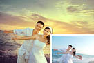Photoshop給海景婚片加上晨曦暖色技巧 三聯教程