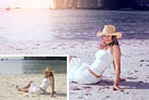 Photoshop打造海灘上的美女照片淡紫霞光色教程 三聯教程