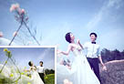 Photoshop打造甜美的淡藍色室外婚片教程 三聯教程