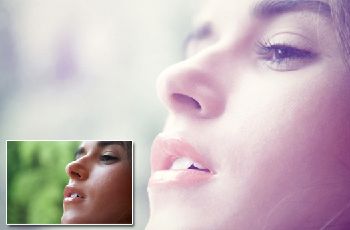 PhotoShop為美女照片添加紫色調 三聯