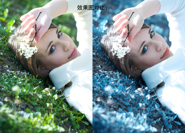PhotoShop為美女照片調出妩媚的藍色調教程 三聯