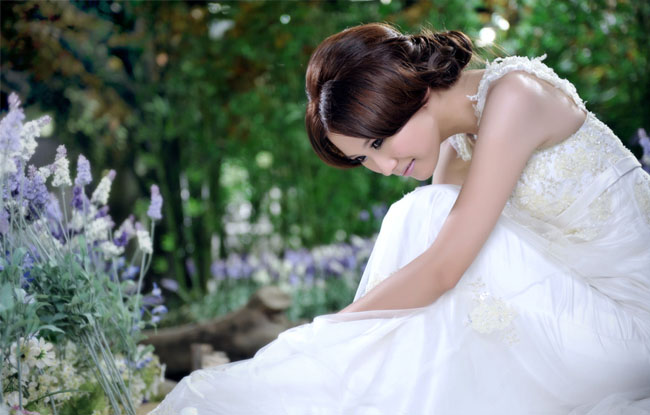 Photoshop打造甜美的暗調藍褐色美女婚片 三聯